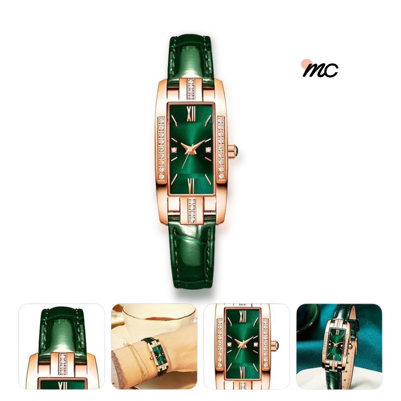 Relógio Vintage Esmeralda: Elegância Clássica para um Estilo Atemporal