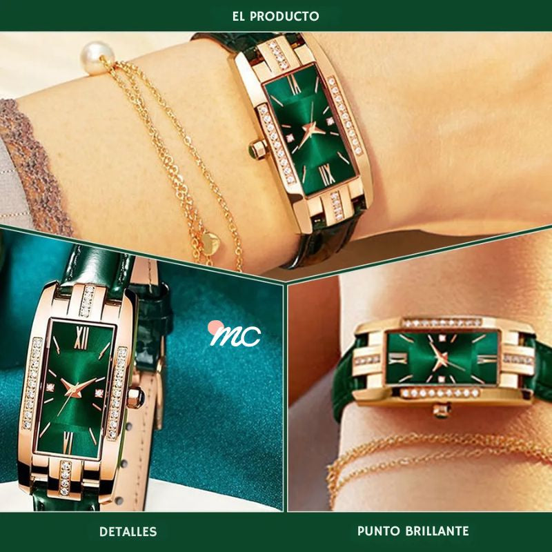 Relógio Vintage Esmeralda: Elegância Clássica para um Estilo Atemporal