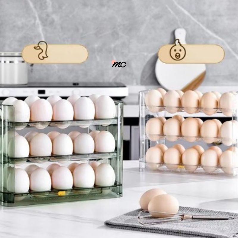 Organizador de huevos transparentes de 3 capas Maria Chic