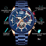 En Maria Chic Reloj Curren 8395 con Cronógrafo en Acero Inoxi