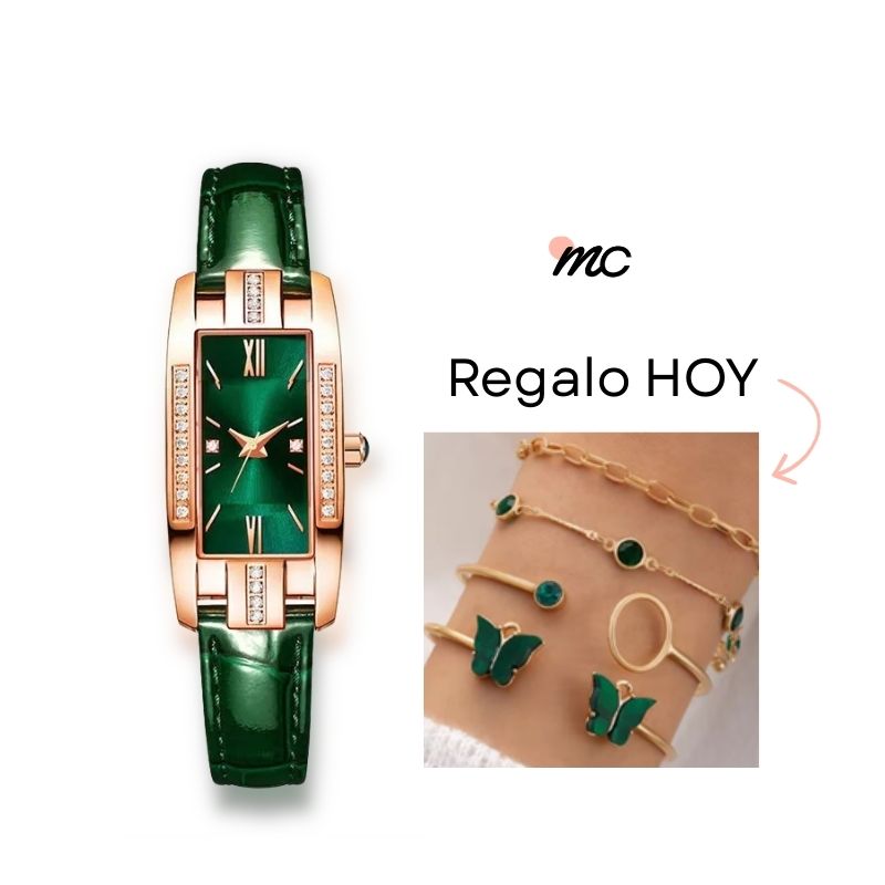 Relógio Vintage Esmeralda: Elegância Clássica para um Estilo Atemporal